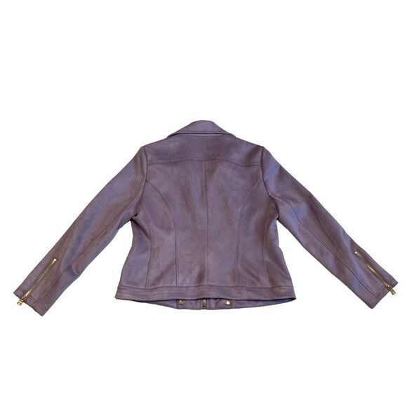 Marc New York Faux Suede Moto Jacket Ash Purple Andrew Marc Sz L - Picture 7 of 16